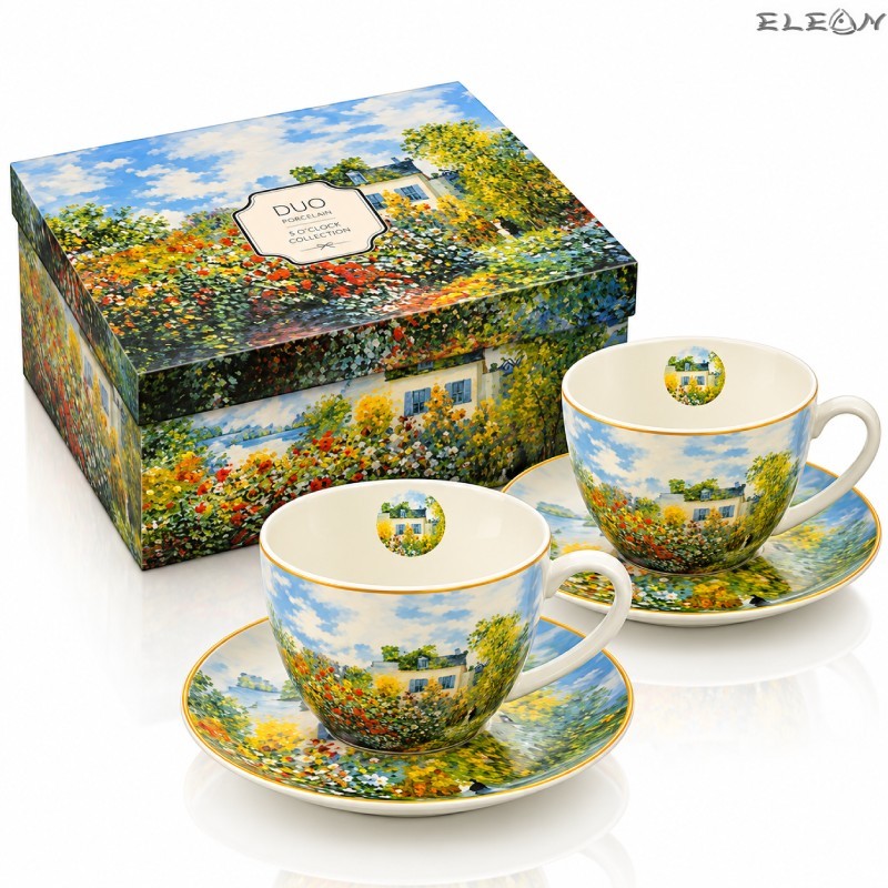 Подаръчни комплекти за кафе и чай 270 мл порцелан New Bone China с златист кант