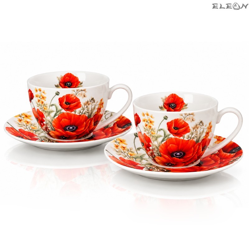Подаръчни комплекти за кафе и чай 2 чаши по 270 мл от порцелан New Bone China