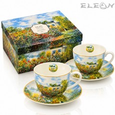Подаръчни комплекти за кафе и чай 270 мл порцелан New Bone China с златист кант