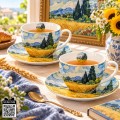 Красиви сервизи за дома порцеланови чаши New Bone China Ван Гог