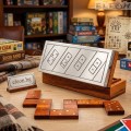 Настолни игри домино от масивно дърво в стилна кутия за подарък